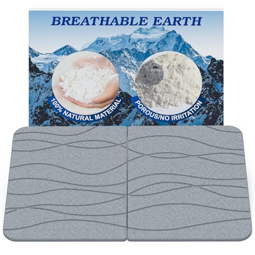 ShinePick badematte Stein,Diatomite Stone Bath Mat,Kieselgur Badematte rutschfest,Stein Badematte...