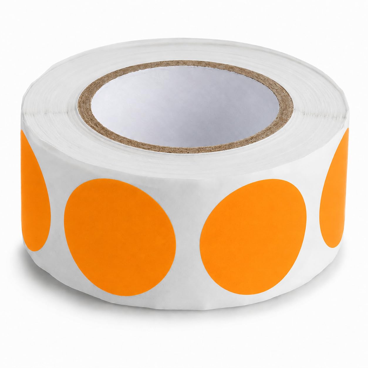 Fluorescent Orange Round Inventory Labels by Glownary – Semi-gloss Paper, Orange, Pack of 500, Model 323fo1bc