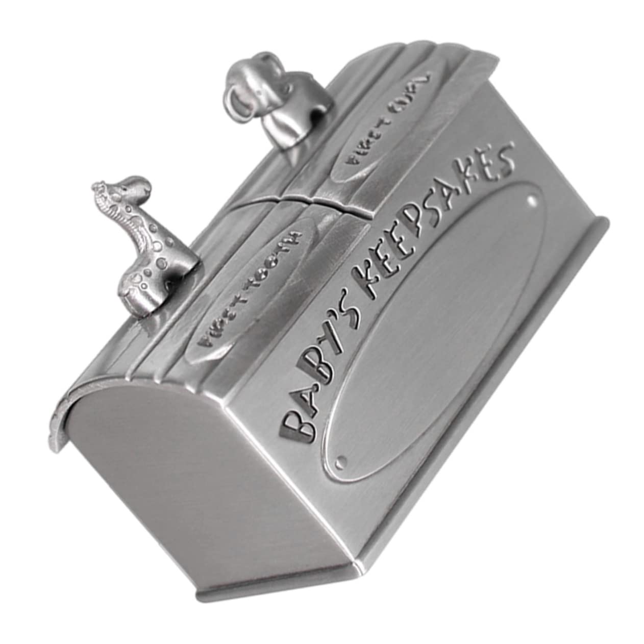 SUPVOX First Tooth and Fetal Hair Storage Box Baby Tooth Keepsake Metal Design for Boys and Girls