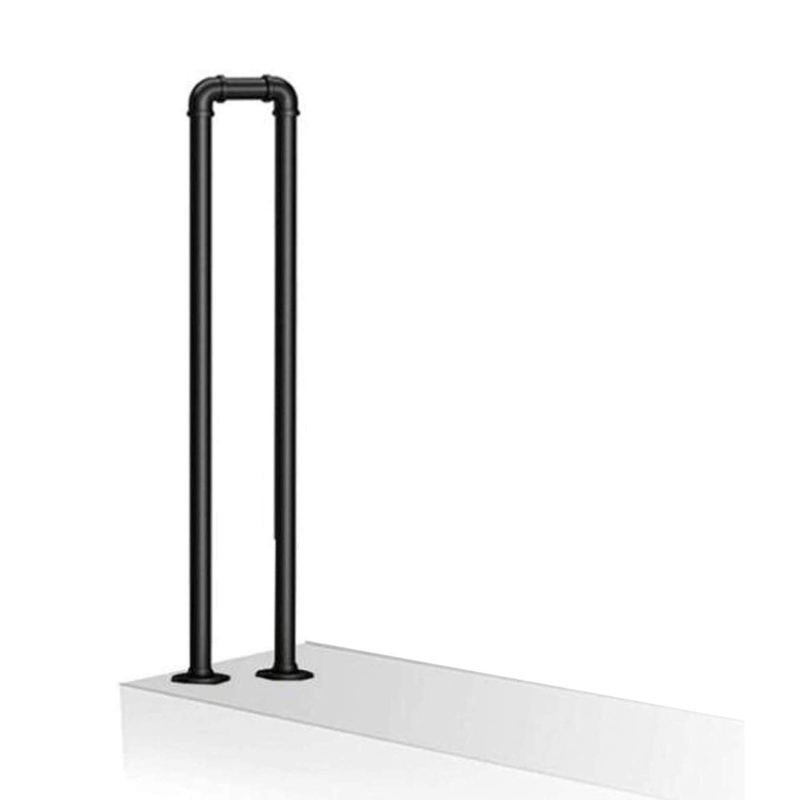 Main courante en fer forgé noir au design épuré en U pour marches et couloir