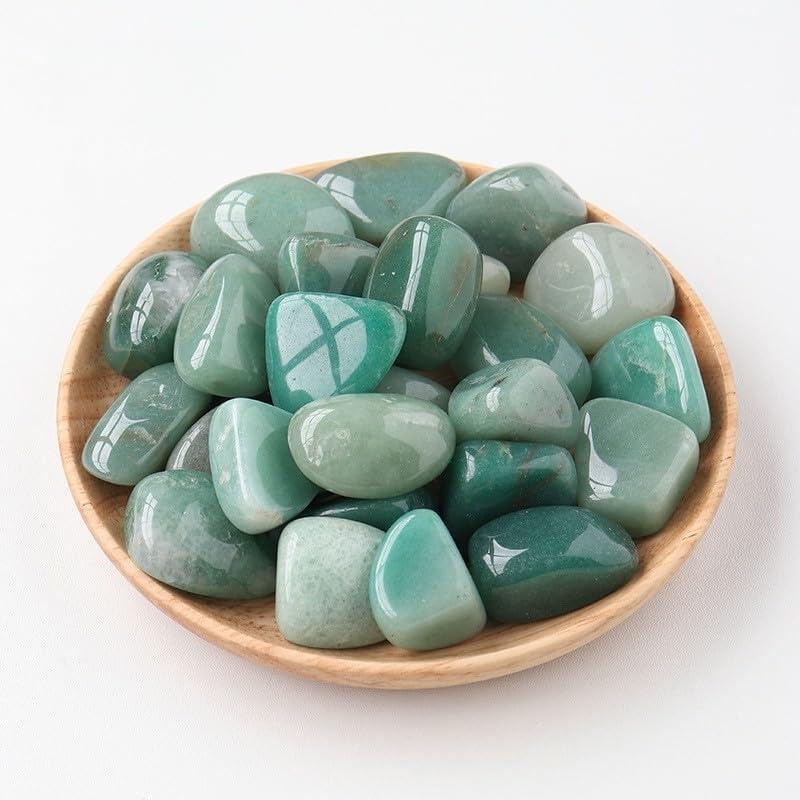 Namzi Piedra de cristal natural verde de 200 g, piedra pulida de partículas grandes, piedra natural de fragancia para decoración del hogar, 1,5-2 cm