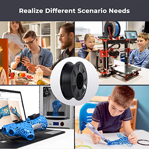 Image of Creality PLA Filament 1.75mm, Tough and Durable 3D Printer Filament with + /-0.02mm Accuracy, Smooth Printing 1KG Spool, Black