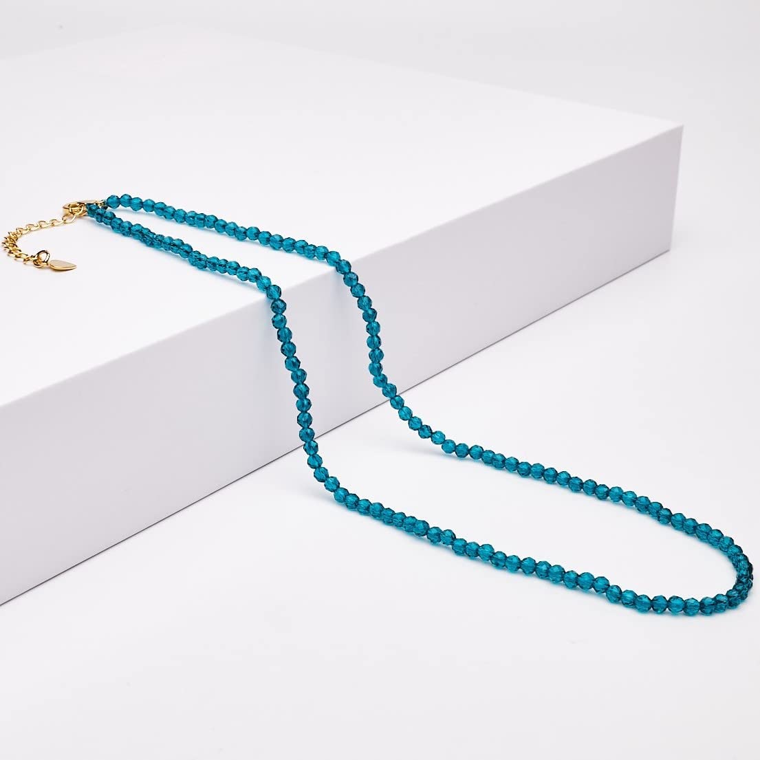 Gargantilla de Collar con Cuentas de Piedras Preciosas de Cristal para Mujeres y Niñas | Piedras Preciosas Naturales Hechas a mano Joyas de piedra natal de Cristal Curativo (Azul)