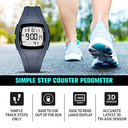 Digital Sports Wristwatch For Outdoors Waterproof With Step Counter 3D Pedometer Countdown Stopwatch Alarm With Led Backlight #TOP2