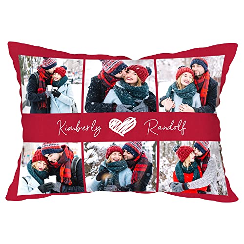Easycosy personalisierte Fotokissen Bezug selbst gestalten, Doppelseitiger FotoKissen-Bezug mit Fotos & Text selbst gestalten -Foto Geschenke für...