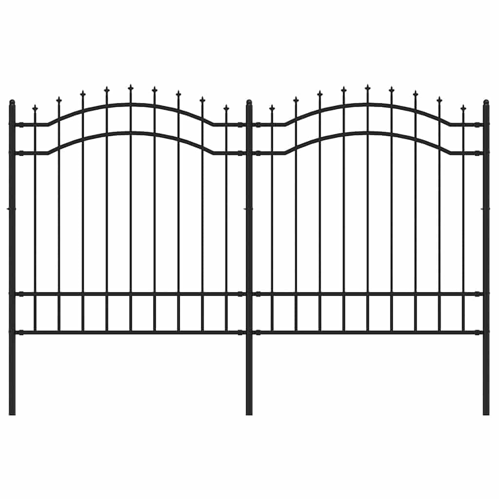 Garden Fence Woerden with Spear Top Black 240x165 cm Steel Powder Coated Security Boundary for Backyard Privacy Home Defence Decorative Metal Panel