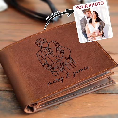 Personalized Photo Wallet for Men, Custom Engraved Leather Wallets, Customized Gifts for Anniversary, Him, Dad, Boyfriend, Husband, Son, Groom, Christmas, Birthday, Fathers Day2
