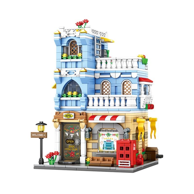 Image of SKY LINE OCEAN City Series Building Blocks Set (713+ Pieces), Urban House & Store Model, DIY STEM Educational Construction Toy for Boys & Girls Age 5+, Durable Bricks, 5-Year Warranty