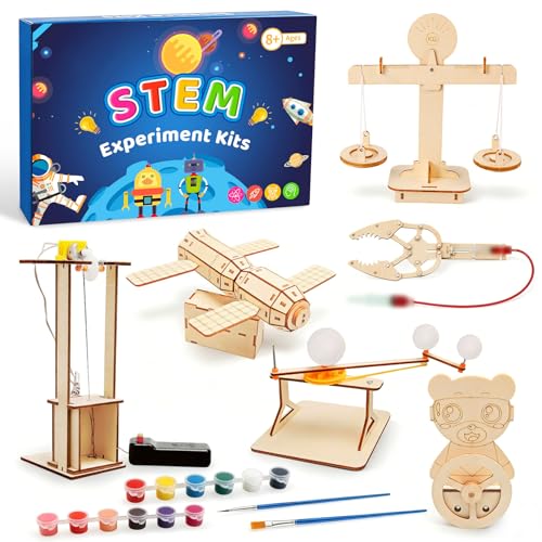 Experimentos para niños de 8 a 14 años, Kit electrónico Stem de Aprendizaje, Caja de experimentos con Kit de construcción de Madera DIY, Rompecabezas 3D Juguete tecnológico, Regalo para niños y niñas