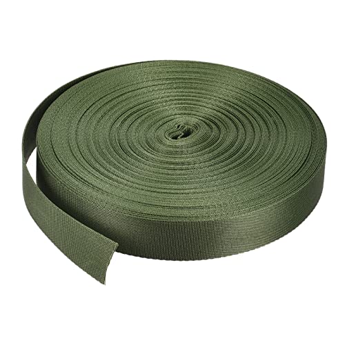 Image of Nylon Webbing Strap, 10 Metres, 1 inch /1.5 inch /2 inch Width, 0.7 mm Thickness (Dark Green, 1 inch)