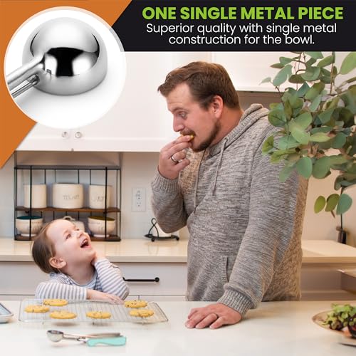 Image of Spring Chef - Mint Small Cookie Scoop for Baking, Multifunctional #60 Melon Baller with Trigger Release for Watermelon, Ice Cream, Protein Ball, Stainless Steel Scooper, 1 Tbsp Cookie Dough Scoop