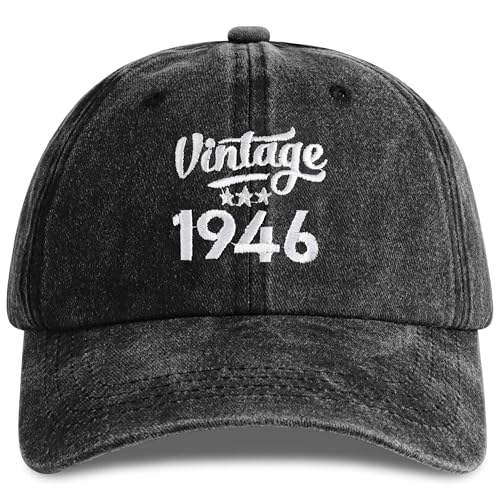 Jeasona 80th Birthday Gifts for Men 1946 Cap for Dad/Grandad Male Vintage Baseball Hat