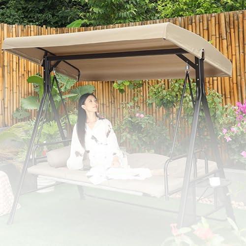 Outdoor Swing Canopy Replacement Cover, Durable Polyester Top for 2/3 Seater Garden Chair &amp; Patio Hammock, Size: 152x124x18cm (59.8x48.8x7.1in), Two-Seater Design
