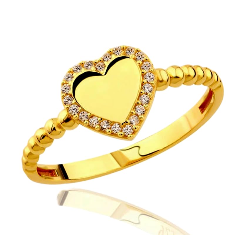 Bague en argent sterling 925 avec pierre CZ et finition plaqué or d'exception