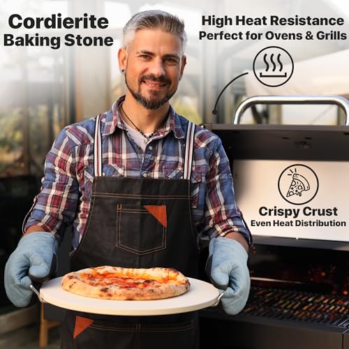 image for KitchenStar 16-inch Pizza Making Set, 4 Essential Tools - Pizza Stone 