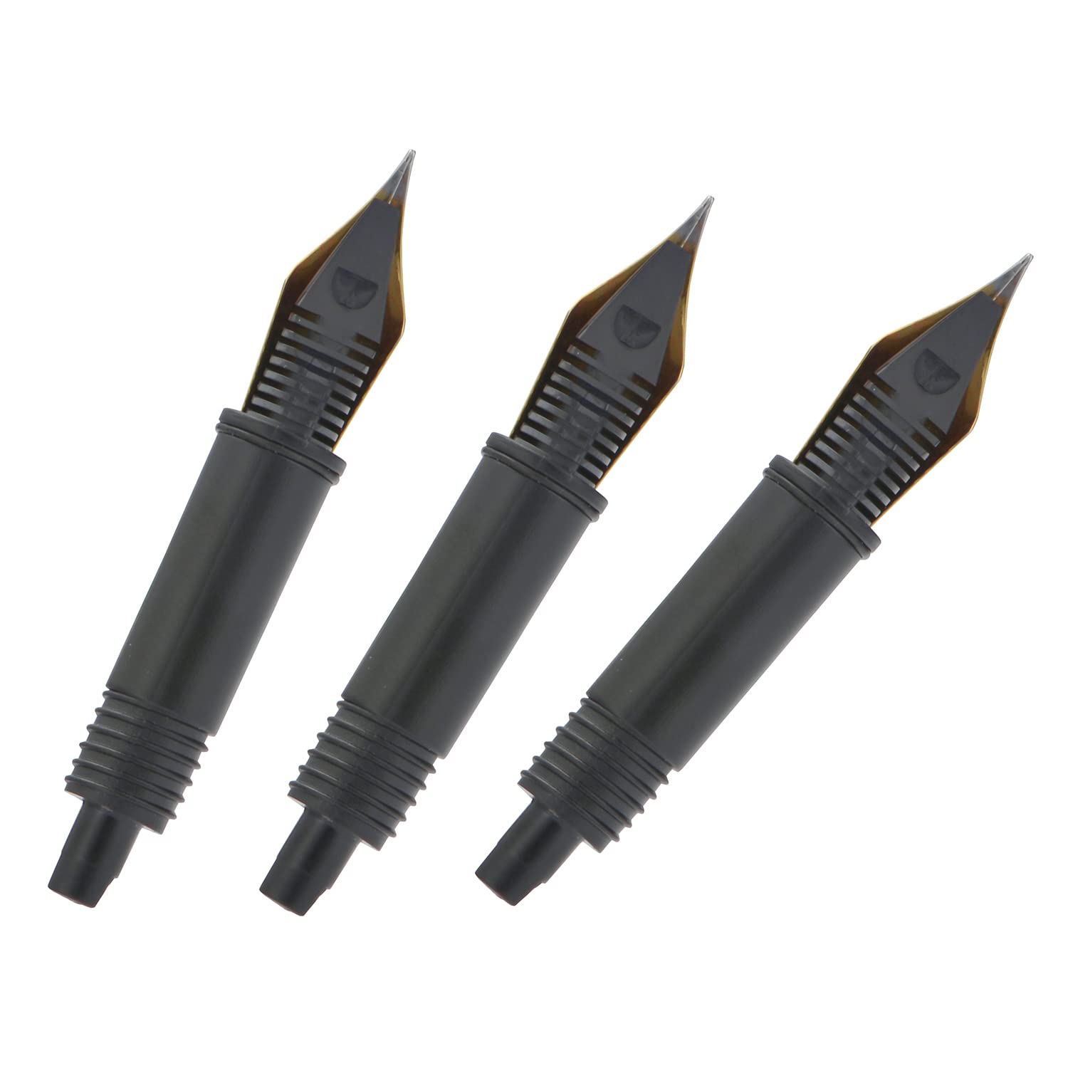 Amazon | Hongdian 万年筆 ゴールドミディアムペン先 3本セット Black