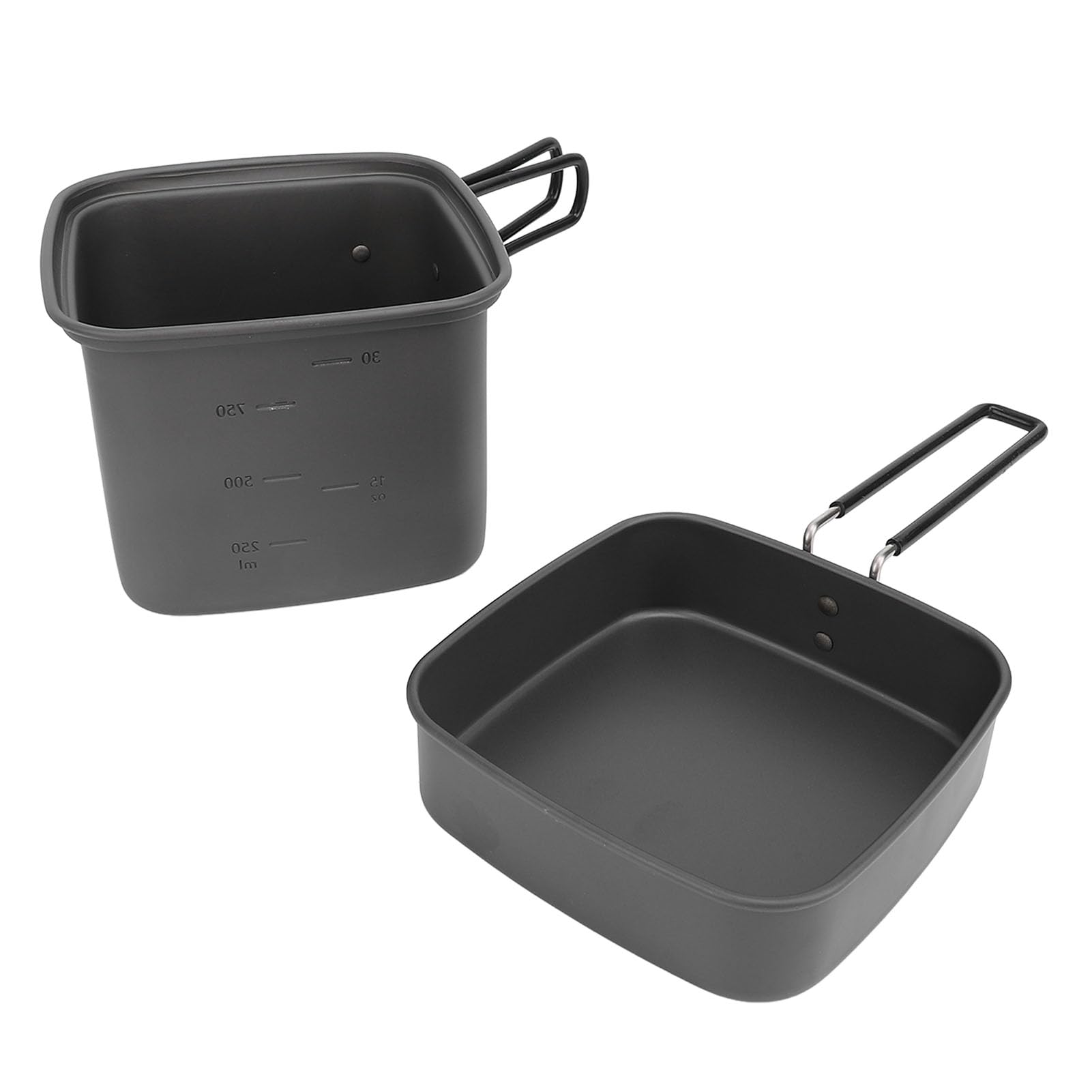 Pentola da Campeggio, Set di Pentole da Campeggio con Manico Antiscivolo in Alluminio Leggero da 5 Litri, Pentola da Zaino con Scala di capacità per Pesca, Escursionismo in