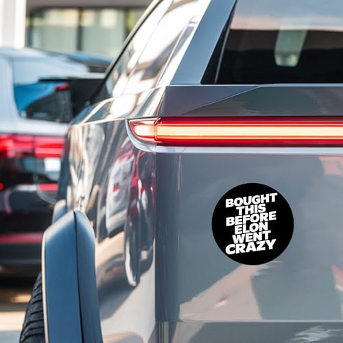 Image of Magnet Me Up I Bought This Before Elon Went Crazy Car Magnet Funny 5 Inch Bumper Magnetic Decal Black, Weatherproof, UV-Printed & Durable Elon Musk Car Decoration, Made in USA