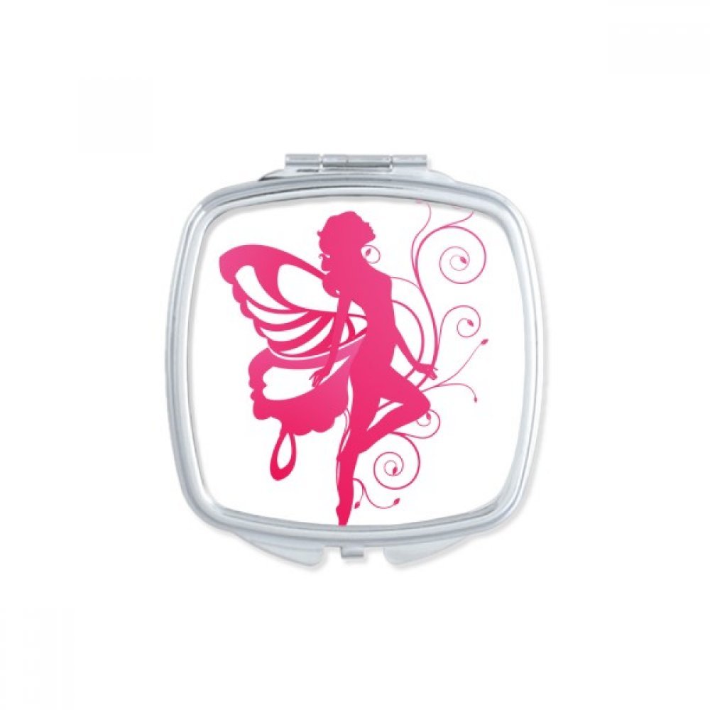 Miroir compact ange et papillon rose idée cadeau mignon