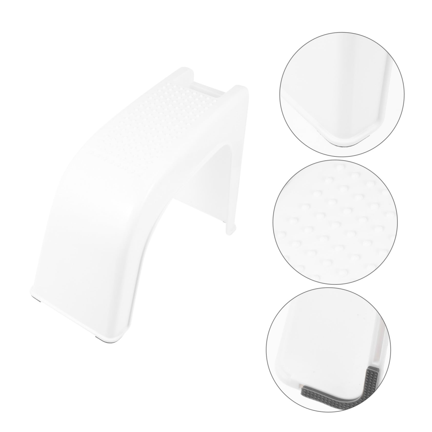 Ipetboom Sgabello per Pedicure Beige in Abs Supporto Poggiapiedi Comodo e Vano Porta Utensili per Salone di Bellezza e Cura Piedi
