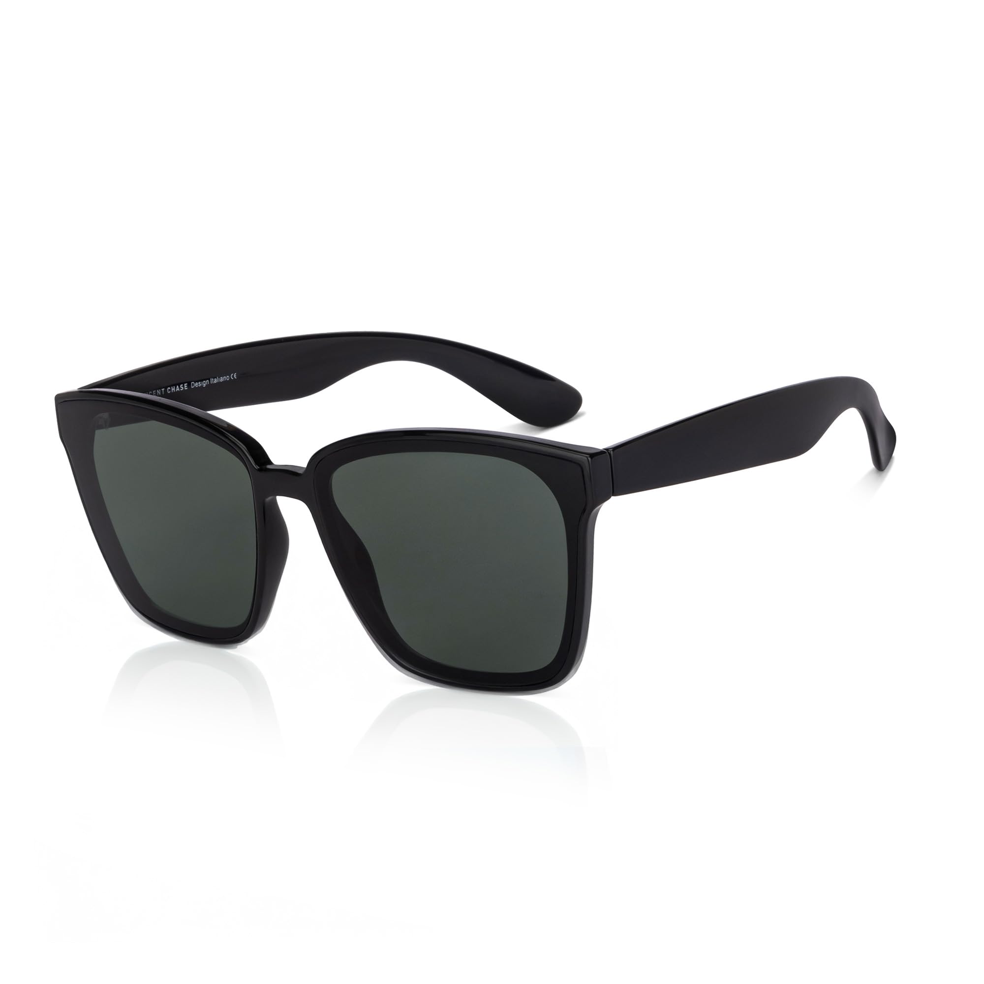 Vincent Chase By Lenskart | Black Green Full Rim Square | HAVANA | Branded Latest and Stylish Sunglasses | 100% UV Protected | Men & Women | Large | VC S14526