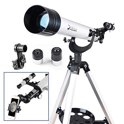 Telescope for Beginners Adults or Kids 60mm Refractor Telescope with 10mm Smartphone Digiscoping