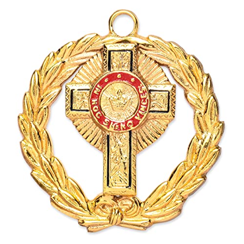 BRICKS MASONS Past Grand Commander Knights Templar Officer Collar Jewel - Gold Metal