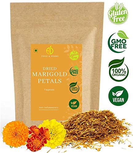 Image of A D FOOD AND HERBS A D Food & Herbs Organic Dried Marigold /Genda Flower Petals (200 Gms)