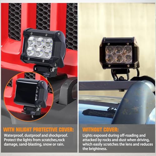 Image of Nilight 4 Inch 18 W LED Light Pod Covers 2 PCS Black Color