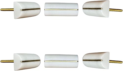 Perilla Home Juego de 6 pomos decorativos de mármol, pomos Elipse para el hogar, cocina, gabinete, armario, puerta de cristal, aparador, armario y