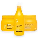 Sacha Care Rituel Lissage Care Set mit Shampoo 500 ml, Maske 500ml und B-Tox 500 ml mit Arganöl – Diszipliniertes, seidig-glattes Haar ohne Frizz