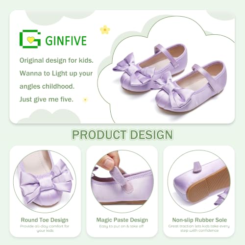 Image of GINFIVE Toddler Girls Dress Shoes Little Girls Mary Janes Ballerina Flats Shoes Toddler