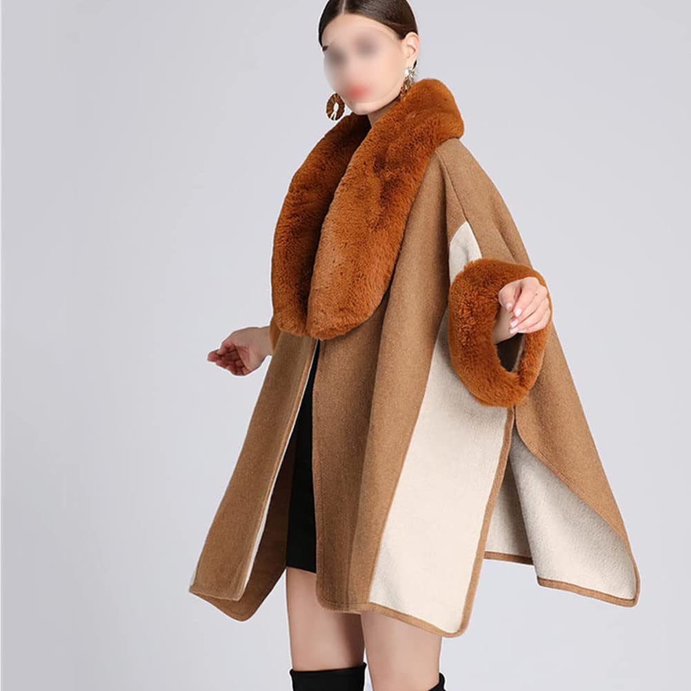 Onsoyours Scialle in Pelliccia Finto Donna Maglia Mantella Poncho Stola Scialle Cardigan per Festa Matrimonio Invernale Casuale Elegante Cappotto Taglia Unica