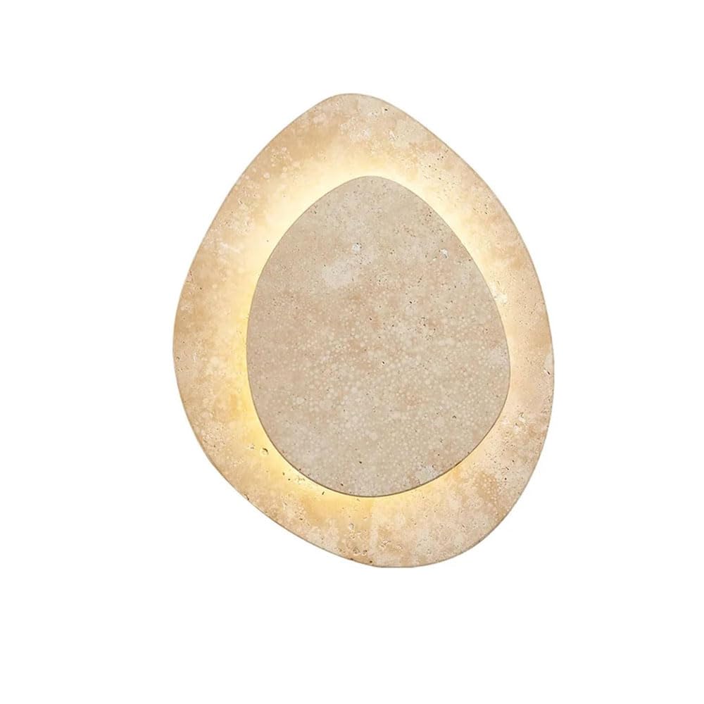 JISHUBO LED Light Source Yellow Travertine Wall Light, Industrial Style Wall Sconce, Natural Stone Indoor Wall Lamp, Corridor Entrance Living Room Decoration Light Fixtures