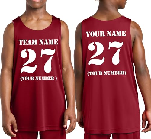 Custom Basketball Jersey with Your Custom Team Name and Number Adult Youth Sports Jersey
