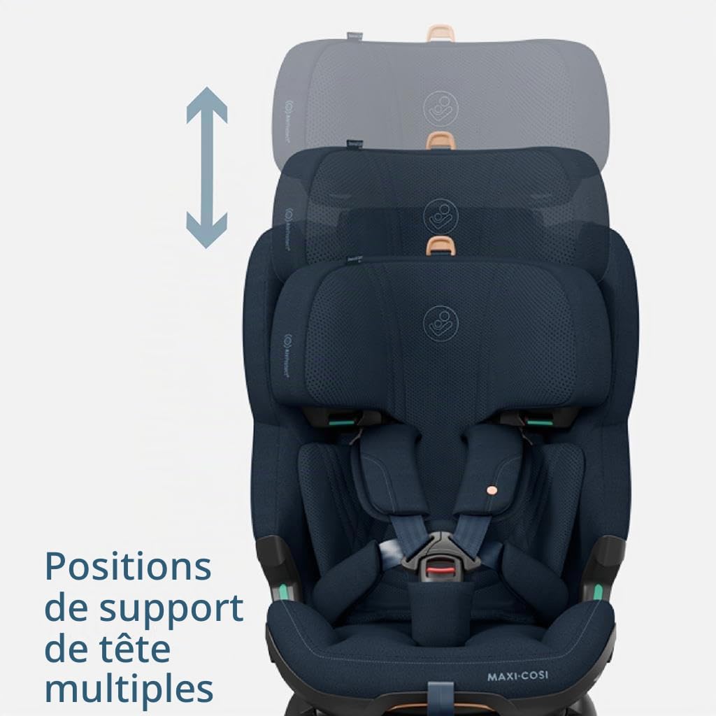 Maxi-Cosi Emerald 360 Pro i-Size, Siège-auto évolutif pivotant à 360° et coulissant, 0-12 ans (40-150 cm), Siège-auto bébé & enfant, Rotation FlexiSpin 360°, 5 Inclinaisons, Authentic Blue