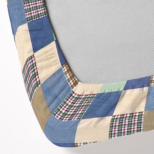 Image of RD TREND Presents Luxurious Glace Cotton Super Soft 210 TC 360 Elastic Fitted Bedsheet King Size (78X72X8 Inch) with 2 Pillow Covers (Multi Check, King Fitted)
