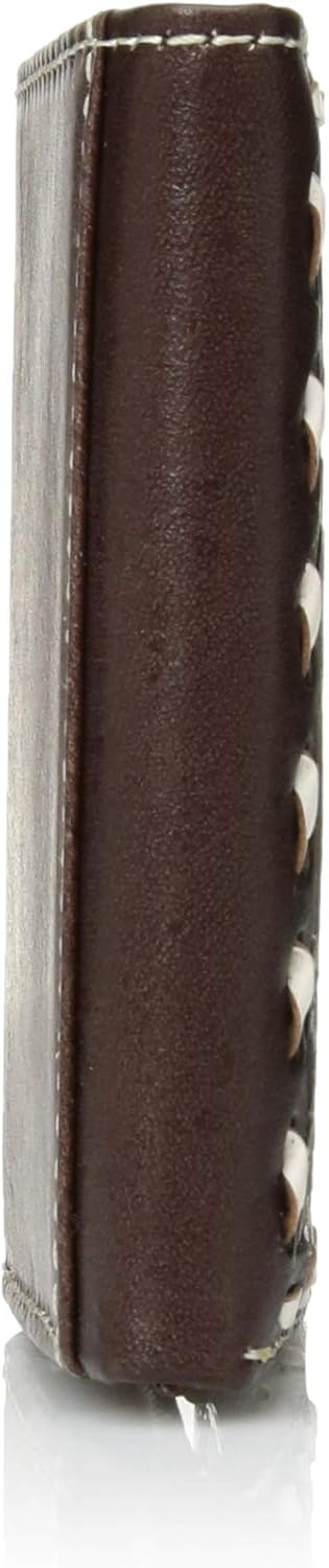 ARIAT Floral Inlay Buck Edge Trifold Wallet Accessory, Brown, NA