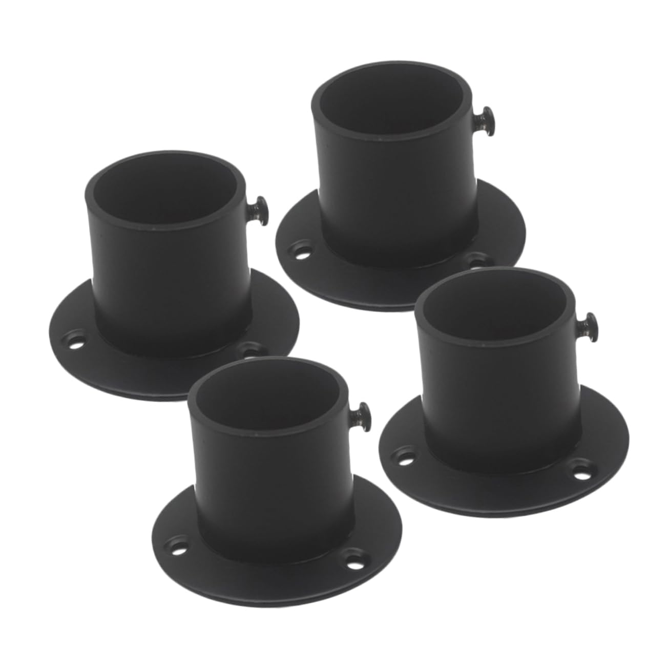 BUGUUYO 4pcs Stainless Steel Closet Rod Brackets Shower Curtain Pole Socket Resistant Closet Pole Holder for Wardrobe Stylish High Flange Design