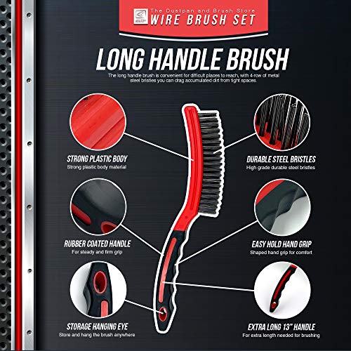 Wire Brush Twin Pack of Heavy Duty Steel Brush With Easy to Hold Plastic Handle, Wire Brushes for Cleaning Rust and Heavy Dirt 2 Wire Brush Twin Pack of Heavy Duty Steel Brush With Easy to Hold Plastic Handle, Wire Brushes for Cleaning Rust and Heavy Dirt - Image 2