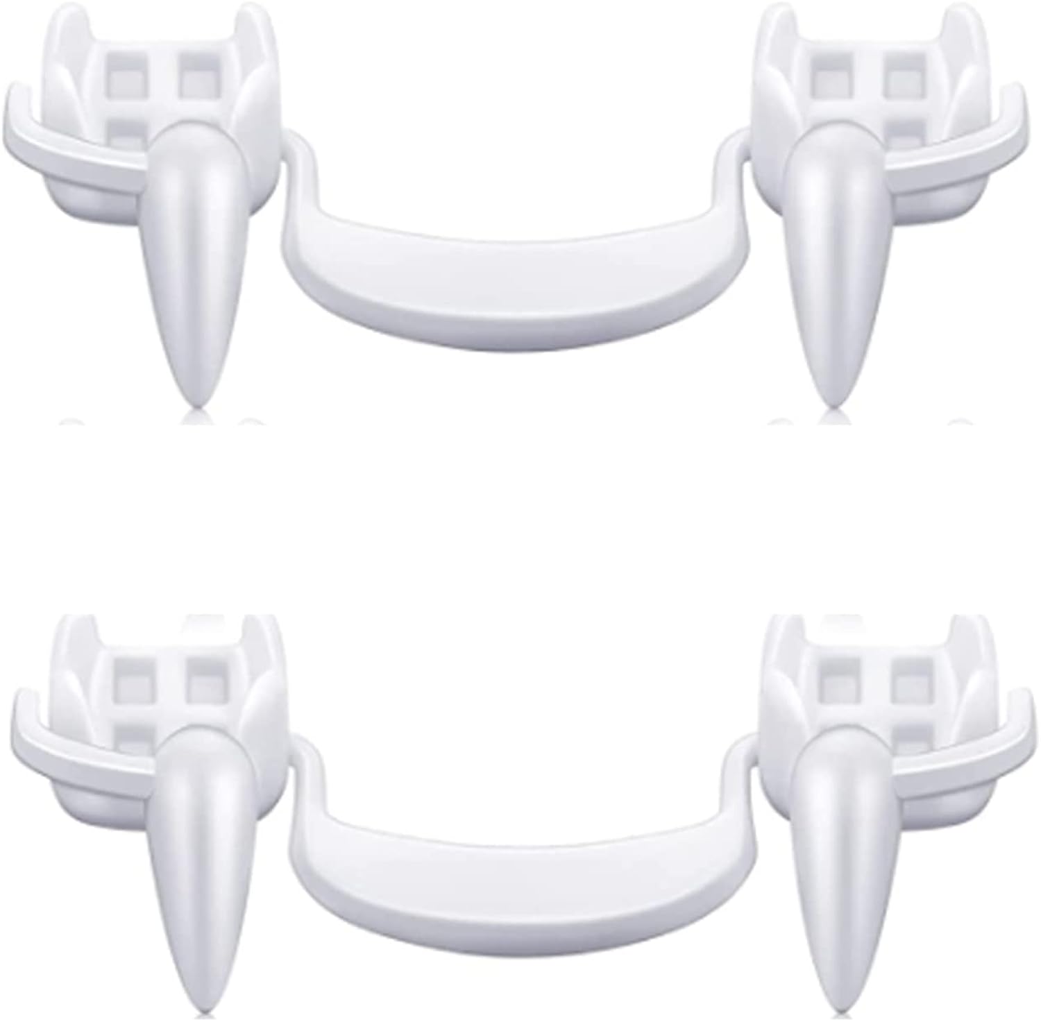 COLEESON Colmillos de Vampiro de Halloween, 2 Pares de Dientes de Vampiro Retráctiles, Dientes de Vampiro Reutilizables para Niños Adultos Halloween Carnaval, Fiestas, Juegos de Rol