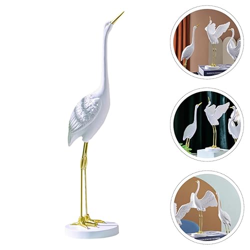 Miniatura 6 de Artibetter 16 piezas de adorno de grúa figura de pájaro miniatura escultura de pájaro estatua de pájaro grúa de jardín figura accesorios para el