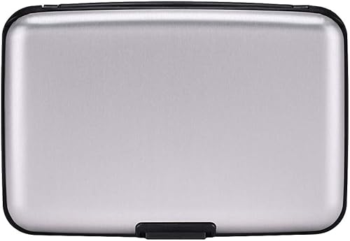 Elfish.- Funda protectora de aluminio contra RFID, para tarjetas de crédito, carcasa rígida para tarjetas de presentación, cartera de metal para