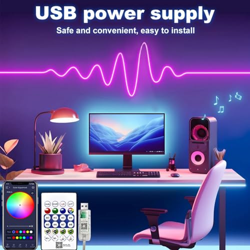 Tira LED RGB Neon 3M IP67 USB 5V con App y Control Remoto miniatura 2