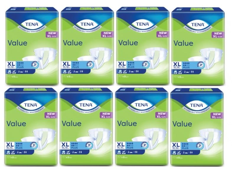 TENA Value Adult Diapers XL Size (Carton of 8 packs)