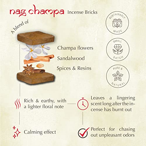 Nag Champa Incense Bricks (5 X 9 Bricks) & Tree Of Life Exotic Incense Burner By Aromafume | Made With Sandalwood, Jasmine, Ylang Ylang & Champa Flower | Natural, Smokeless, Non Toxic Incense Bricks #TOP4