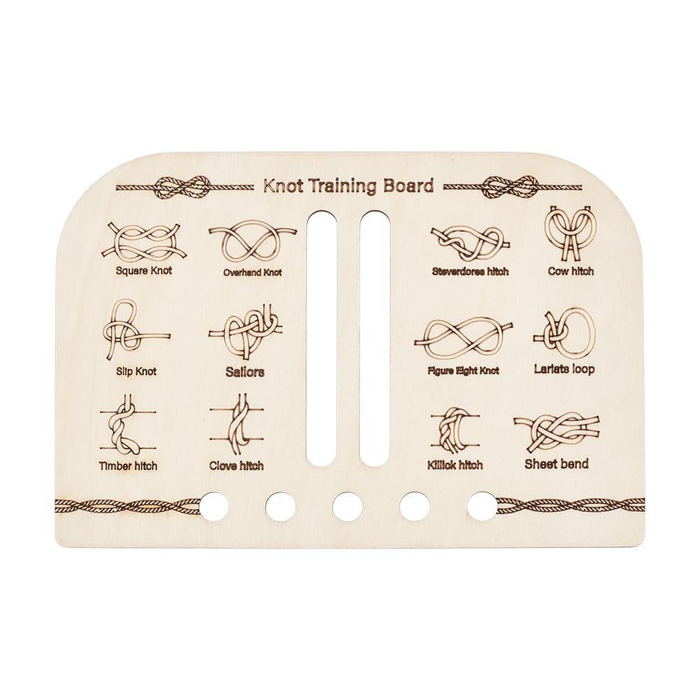 BENECREAT Knot Trainner Instrument Tool, 14x20cm Knot Tying Practice Board Kit for Learning and Practicing Knots Anytime 2.5mm Thick