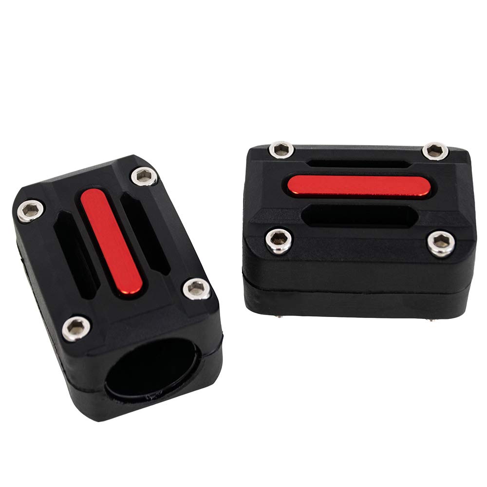 Blocchi paraurti moto, 22mm 25mm protezioni crash bar per NC700X, Africa Twin CRF1000L, 1290 Super Adventure, Tiger Explorer 1200, R1200GS, F800GS, Multistrada 950 (Rosso)
