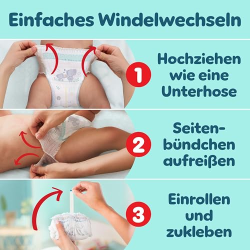 Pampers Premium Protection Pants Größe 3, 192 Windeln, 6kg-11kg, mit 360° Passform und weichen Anti-Auslaufbündchen für unseren besten Komfort und Schutz
