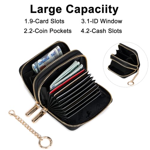 Image of Montana West Credit Card Holder Small Double Zipper Keychain Wallet